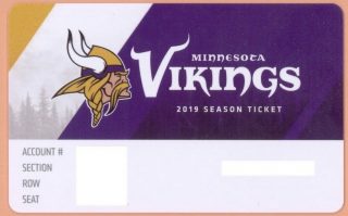 2019 Minnesota Vikings season ticket pass 21