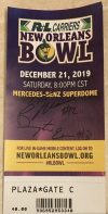 2019 New Orleans Bowl Ticket Stub Appalachian State vs UAB