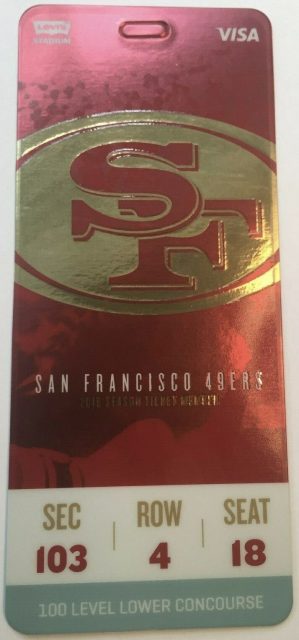 2019 San Francisco 49ers Season Ticket Pass 20