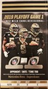 2020 NFC Wild Card Game ticket stub New Orleans Saints vs Vikings