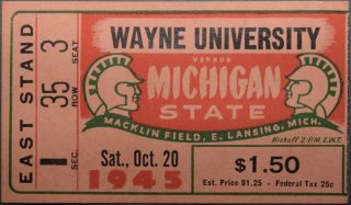 1945 NCAAF Michigan State vs Wayne University 21.50