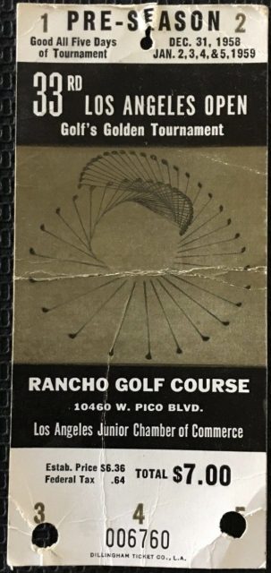 1959 Golf 33rd Los Angeles Open ticket stub 7