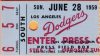 1959 Los Angeles Dodgers ticket stub vs Pirates