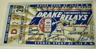 1961 Drake Relays Des Moines Iowa 6