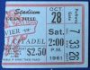 1961 NCAAF Xavier Musketeers ticket stub vs Citadel