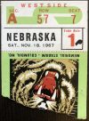 1967 NCAAF Missouri Tigers ticket stub vs Nebraska