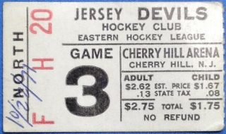 1971 EHL Jersey Devils ticket stub 10