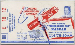 1975 Daytona Firecracker 400 Ticket Stub Richard Petty 125