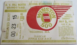 1979 Winston 500 Ticket Stub Bobby Allison 13