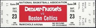 1980 Denver Nuggets ticket vs Boston Celtics 20