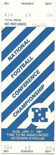 1980 NFC Championship Game ticket stub Eagles Cowboys 25