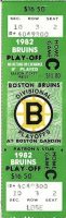 1982 NHL Playoffs Bruins ticket stub vs Nordiques