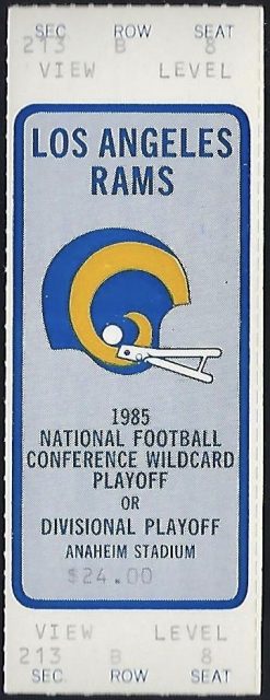 1986 NFC Divisional Game ticket stub Rams Cowboys 17