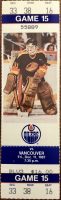 1987 Edmonton Oilers ticket stub vs Canucks