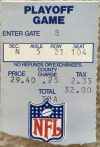 1991 AFC Wild Card Game ticket stub Bills Chiefs