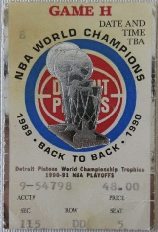 1991 Conf Final Game 6 Detroit Pistons ticket stub vs Bulls 13