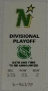 1991 Minnesota North Stars Playoffs ticket stub vs Oilers