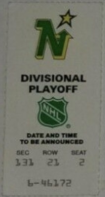1991 Minnesota North Stars Playoffs ticket stub vs Blackhawks