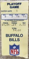 1993 AFC Wild Card Game ticket stub Bills Oilers