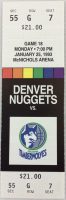 1994 Denver Nuggets Unused Ticket vs Timberwolves
