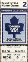 1994 NHL Playoffs Game 2 ticket stub Blackhawks Maple Leafs