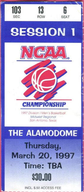 1997 NCAA Tourney ticket stub Iowa State vs Clemson 30