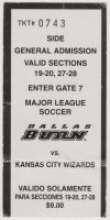 1999 MLS Dallas Burn ticket stub KC Wizards