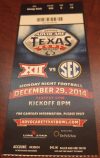 2014 Texas Bowl Ticket Stub Texas vs Arkansas