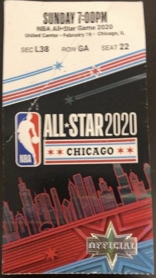 2020 NBA All Star Game Basketball Ticket Stub Kobe Bryant Chicago 35