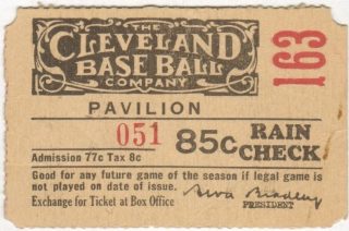 Cleveland Indians League Park ticket stub 40