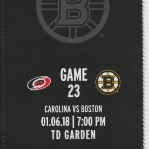 2018 Full Bruins ticket vs Hurricanes Patrice Bergeron 4 G