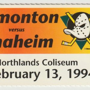 1994 Oilers ticket stub vs Mighty Ducks Feb 13 Shayne Corson