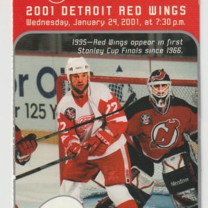 2001 Red Wings ticket stub vs Predators Jan 24 Pat Verbeek
