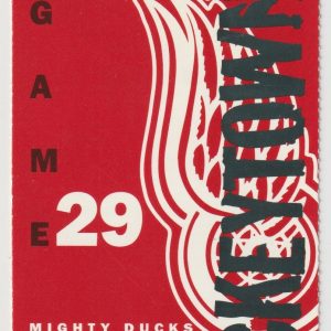 2002 Red Wings ticket stub vs Ducks Jan 2 Luc Robitaille 1