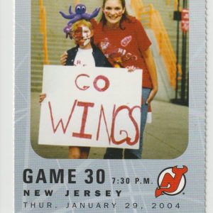 2004 Red Wings Full Ticket vs Devils Jan 29 Brett Hull