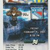 2001 Florida Panthers Full Ticket vs Rangers Feb 9 Mark Messier
