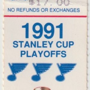 1991 Blues Game 5 Adam Oates Playoff Hat Trick Ticket Stub Red Wings