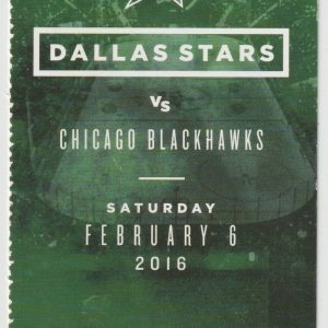 2016 Dallas Stars Ticket vs Blackhawks Feb 6 Marian Hossa