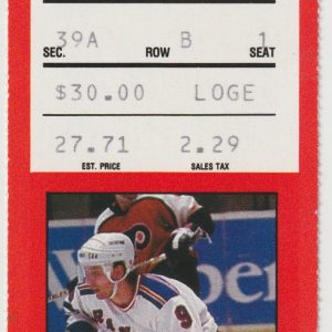 1989 Rangers Ticket Stub Penguins Jan 15 Mario Lemieux 2 G PBC