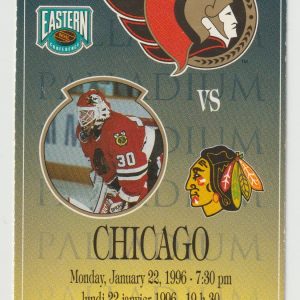 1996 Senators Ticket Stub Blackhawks Jan 22 Jeremy Roenick 2 G