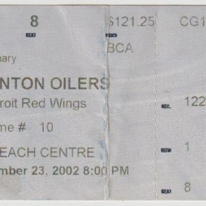 2002 Oilers Ticket vs Red Wings Nov 23 Brett Hull