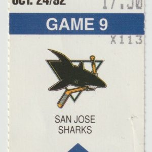 1992 Maple Leafs ticket stub vs Sharks Oct 24 Doug Gilmour 251st