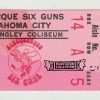 1974 Albuquerque Six Guns ticket stub vs OKC Jan 23