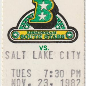 1982 CHL Birmingham South Stars ticket stub vs SLC Nov 23