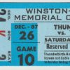 1987 AAHL Carolina Thunderbirds Full Ticket vs Virginia Lancers 12/26
