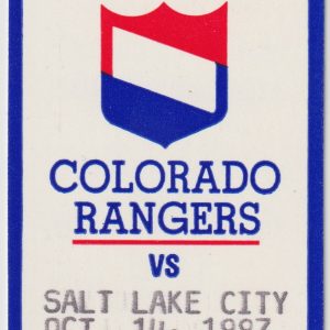 1987 IHL Colorado Rangers ticket stub vs Salt Lake Golden Eagles 10/14