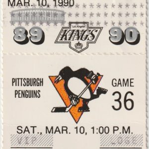 1990 Kings Ticket Stub vs Penguins 3/10 Robitaille Hat Trick Gretzky
