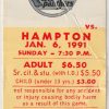 1991 ECHL Erie Panthers ticket stub vs Hampton Roads Admirals 1/6
