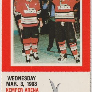 1993 IHL Kansas City Blades ticket stub vs Atlanta Knights 3/3