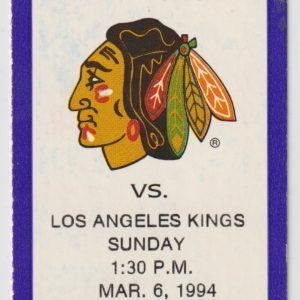 1994 Blackhawks Ticket Stub vs Kings Mar 6 Luc Robitaille